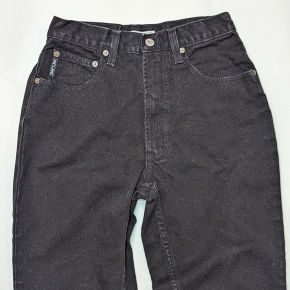 Vintage Y2K Black Straight Leg Classic Denim Jeans Cotton - 8L - Picture 7 of 10